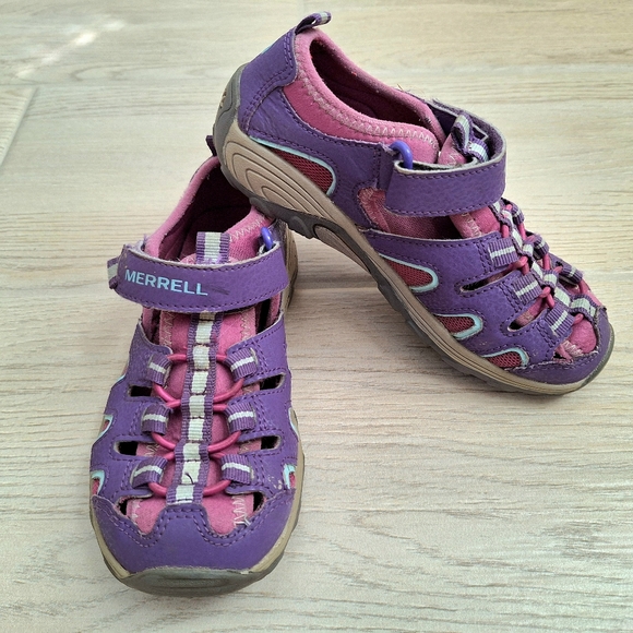 Merrell Hydro Hiker Girls Purple And Pink Fisherman Sport Sandals - Size 13m - Picture 1 of 12